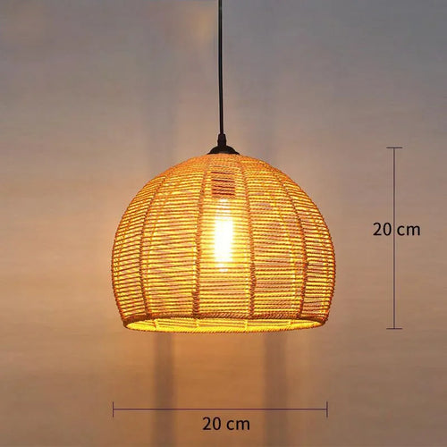 Lustre en corde de chanvre rétro