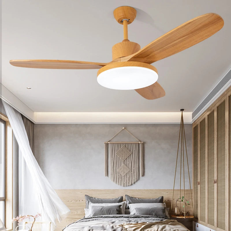 ventilateur de plafond moderne avec lumière télécommande et led modifiable - vue 2 sur 12