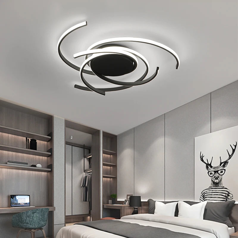 plafonnier led moderne avec télécommande pour décoration intérieure - vue 5 sur 11