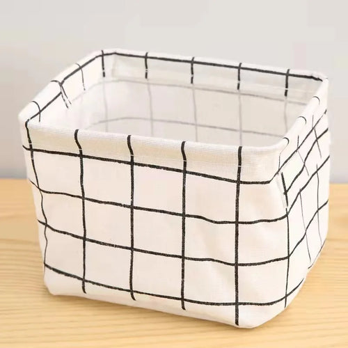 panier de rangement en lin pour bureau et jouets