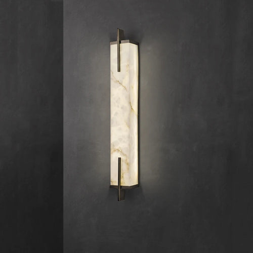 Applique murale Led en laiton doré et marbre