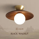 Walnut wood Brass lighting, Modern Minimalism Wabi-sabi Style, Ceiling light for Porch, Entrance, Corridor, Balcony