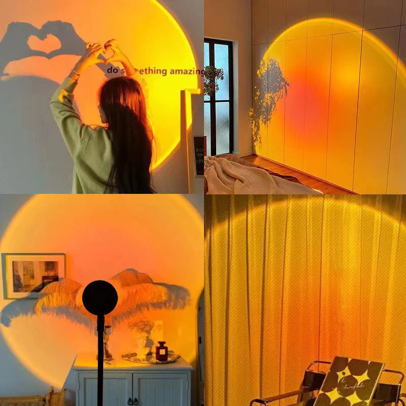 lampe led coucher de soleil veilleuse projecteur ambiance festive - vue 4 sur 9