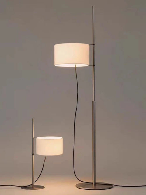 lampadaire moderne minimaliste avec abat-jour en tissu rétro