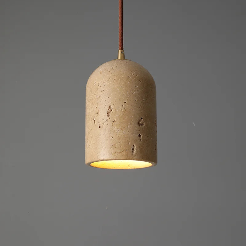 suspension vintage en pierre naturelle avec led décor rétro