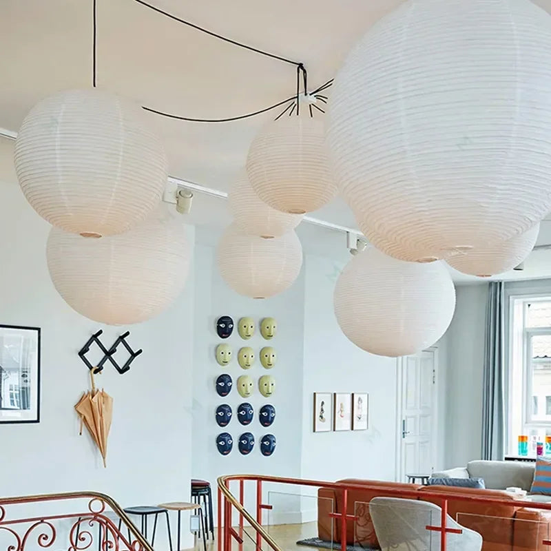 SANDYHA Chinois Lanterne Papier Boule Ronde Suspension Restaurant Salon de Thé Chambre Décor À La Maison Salon Salle À Manger Éclairage Lustres - vue 6 sur 11