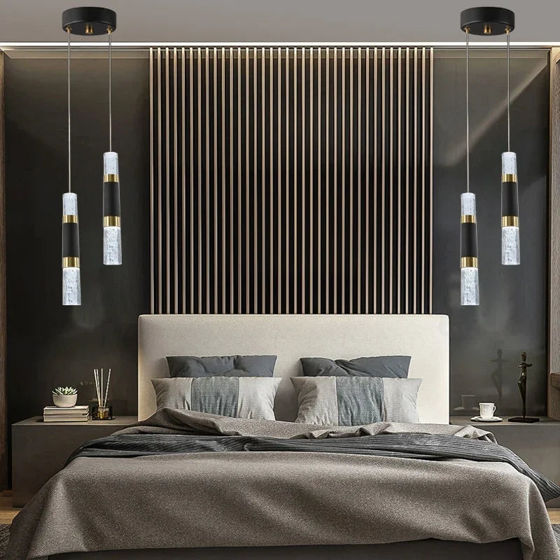 lustre moderne à LED avec lampes à bulles en acrylique suspendu - vue 5 sur 8