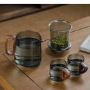 Theiere cafetiere verre portatif set tasses puer moderne