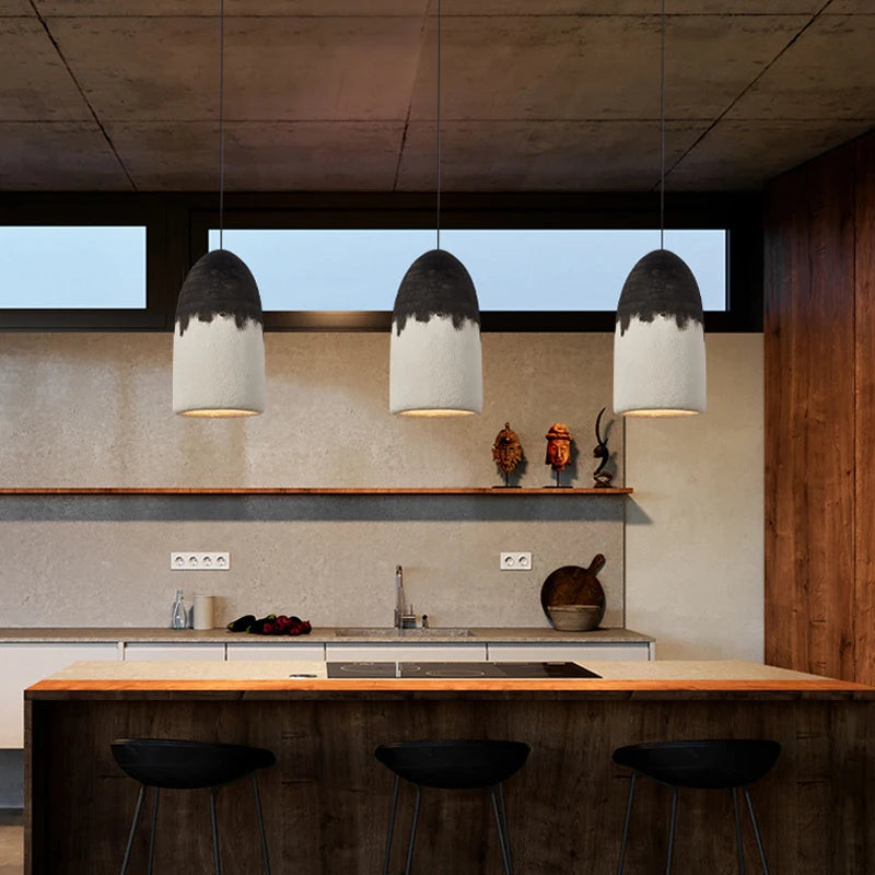 suspension moderne Wabi Sabi noir et blanc LED lampe créative Restaurant café Droplight chambre européenne