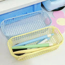 panier de rangement en métal pour bureau et maquillage