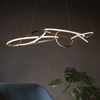 lustre nordique en anneau en acier inoxydable luxe post-moderne