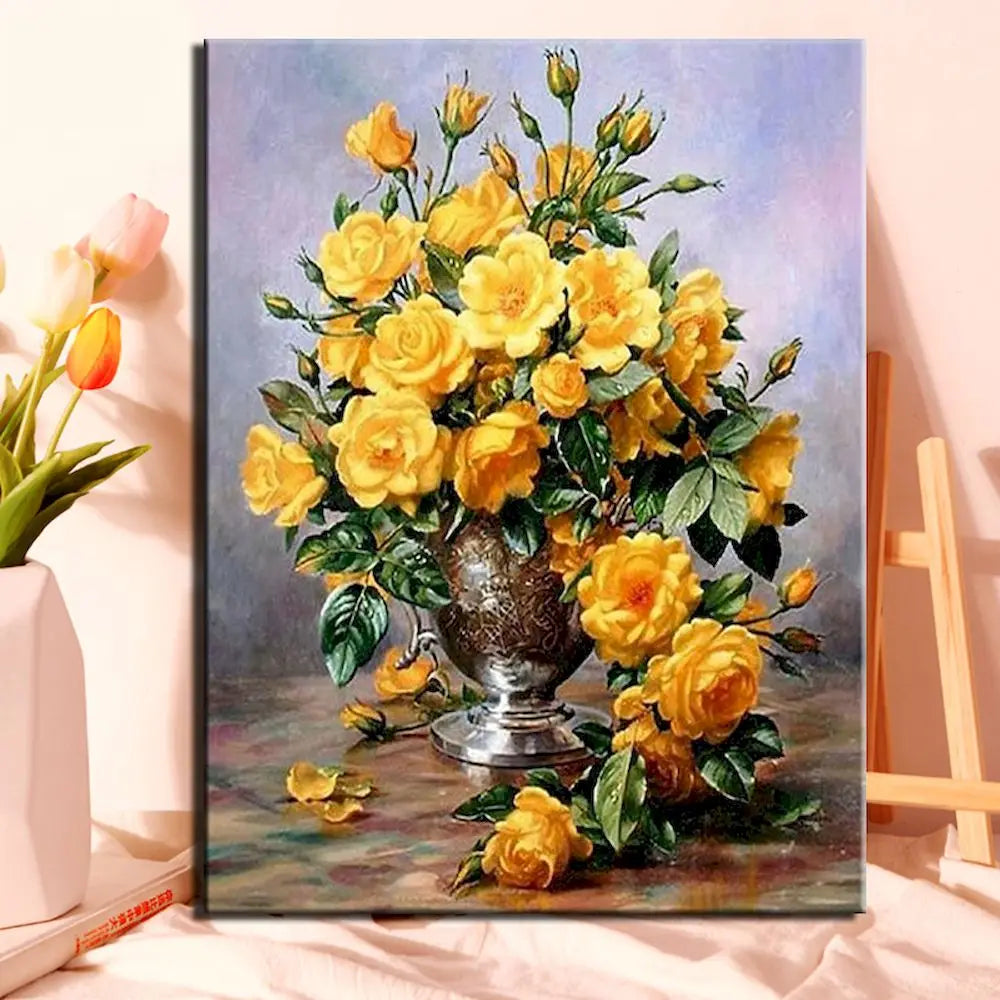 kit de peinture par numéro fleurs pour adultes décoration artisanale - vue 8 sur 7
