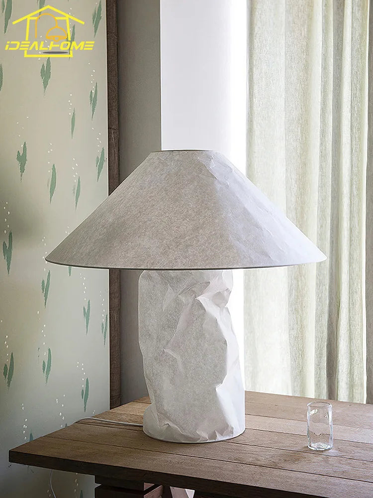 lampadaire japonais wabi-sabi en papier minimaliste moderne design élégant - vue 4 sur 8