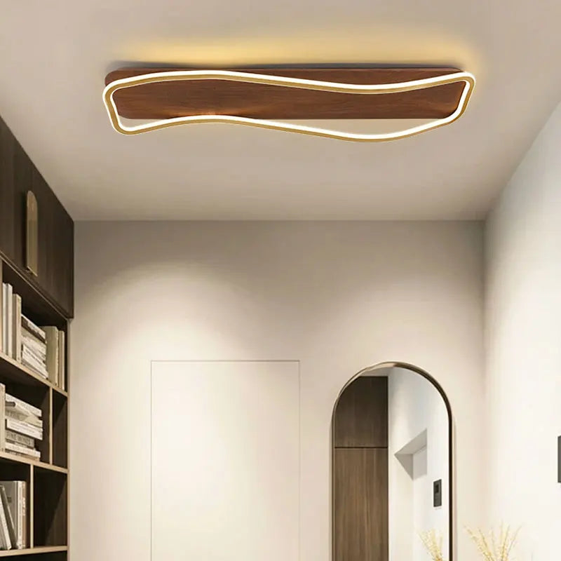 plafonnier led moderne en bois pour décoration intérieure