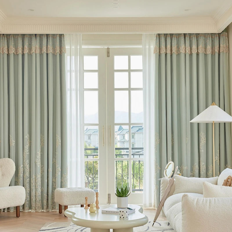 Rideau occultant motif floral style simple salon chambre