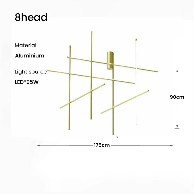 lustre tubulaire design italien suspension à led décorative - vue 13 sur 15