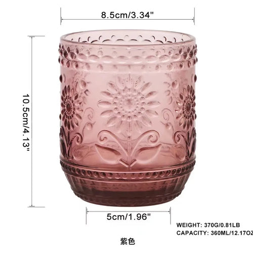 Verre vintage sans pied strié résistant chaleur cuisine