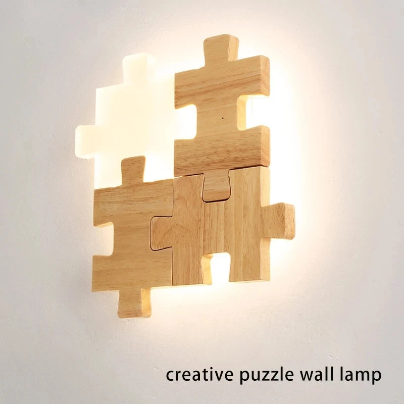 Applique murale LED nordiques en bois massif - vue 5 sur 7