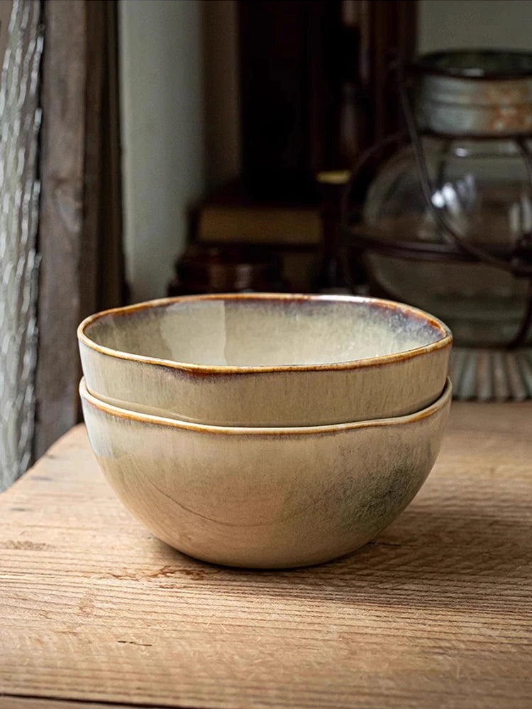 Bol salade céramique vintage bords irréguliers 14 cm - vue 5 sur 8