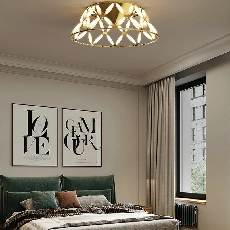 plafonnier led minimaliste moderne avec abat-jour fantaisie - vue 4 sur 13