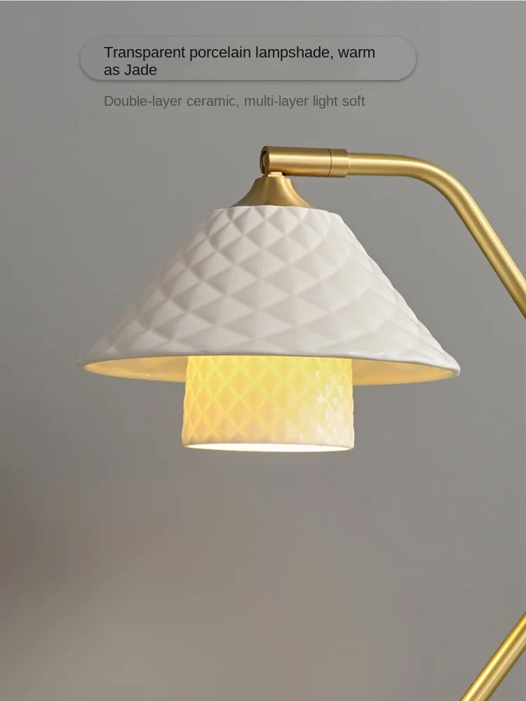 lampe de bureau en céramique cuivre avec angle réglable - vue 6 sur 12