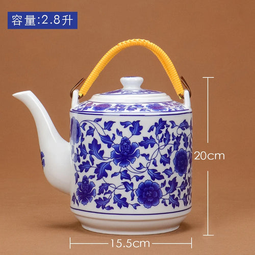 Théière céramique jingdezhen grande capacité motifs chinois traditionnels