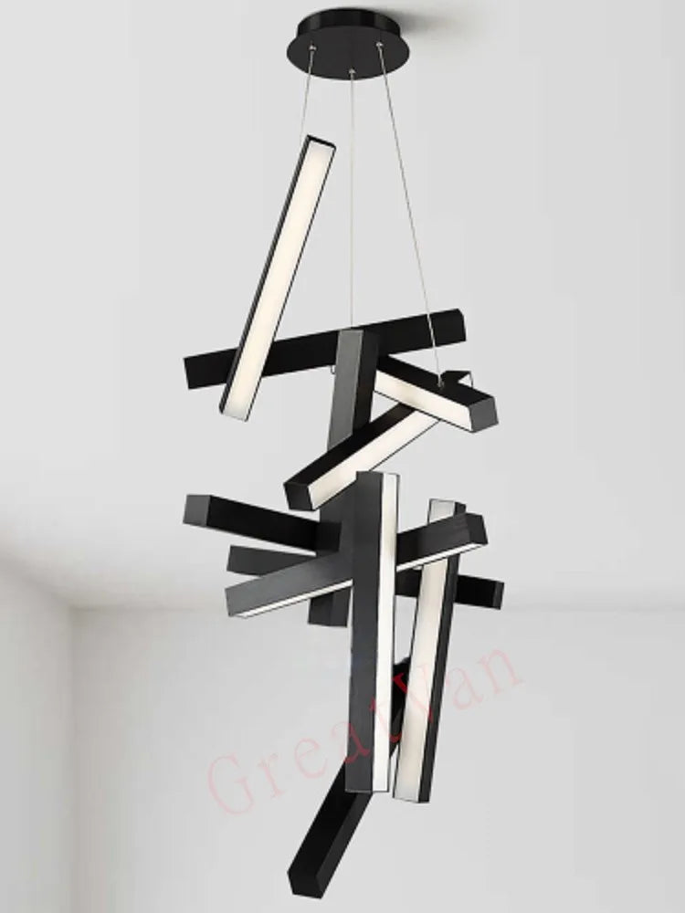 suspension moderne minimaliste métal rectangle créatif luxe - vue 4 sur 9