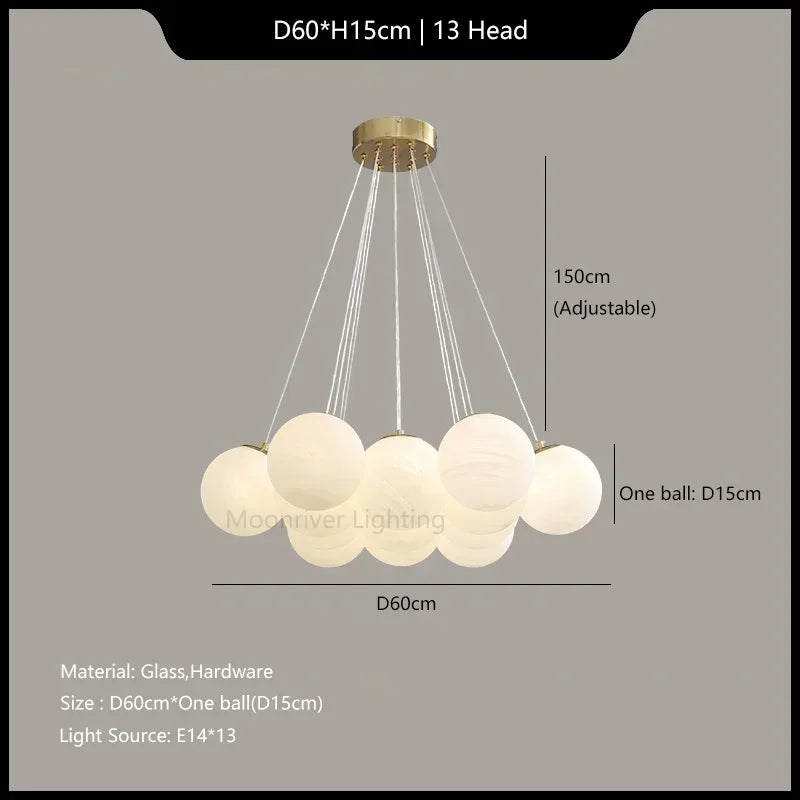 suspension en verre boule design moderne pour décoration intérieure
