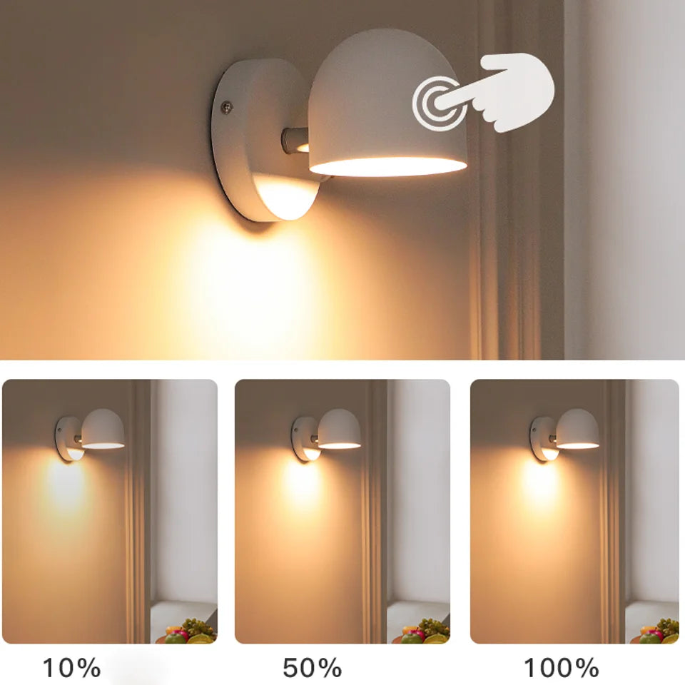 applique murale led avec variateur tactile et prise intégrée - vue 4 sur 16