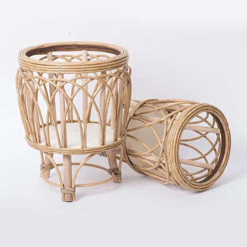pot de fleurs en rotin support créatif en bambou