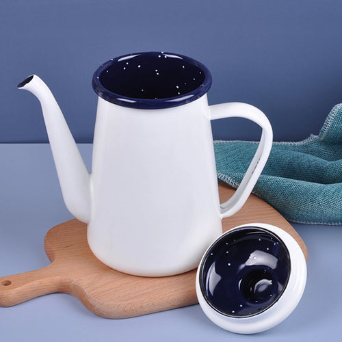 Cafetière émaillée vintage poignée 1 1l rétro cuisine