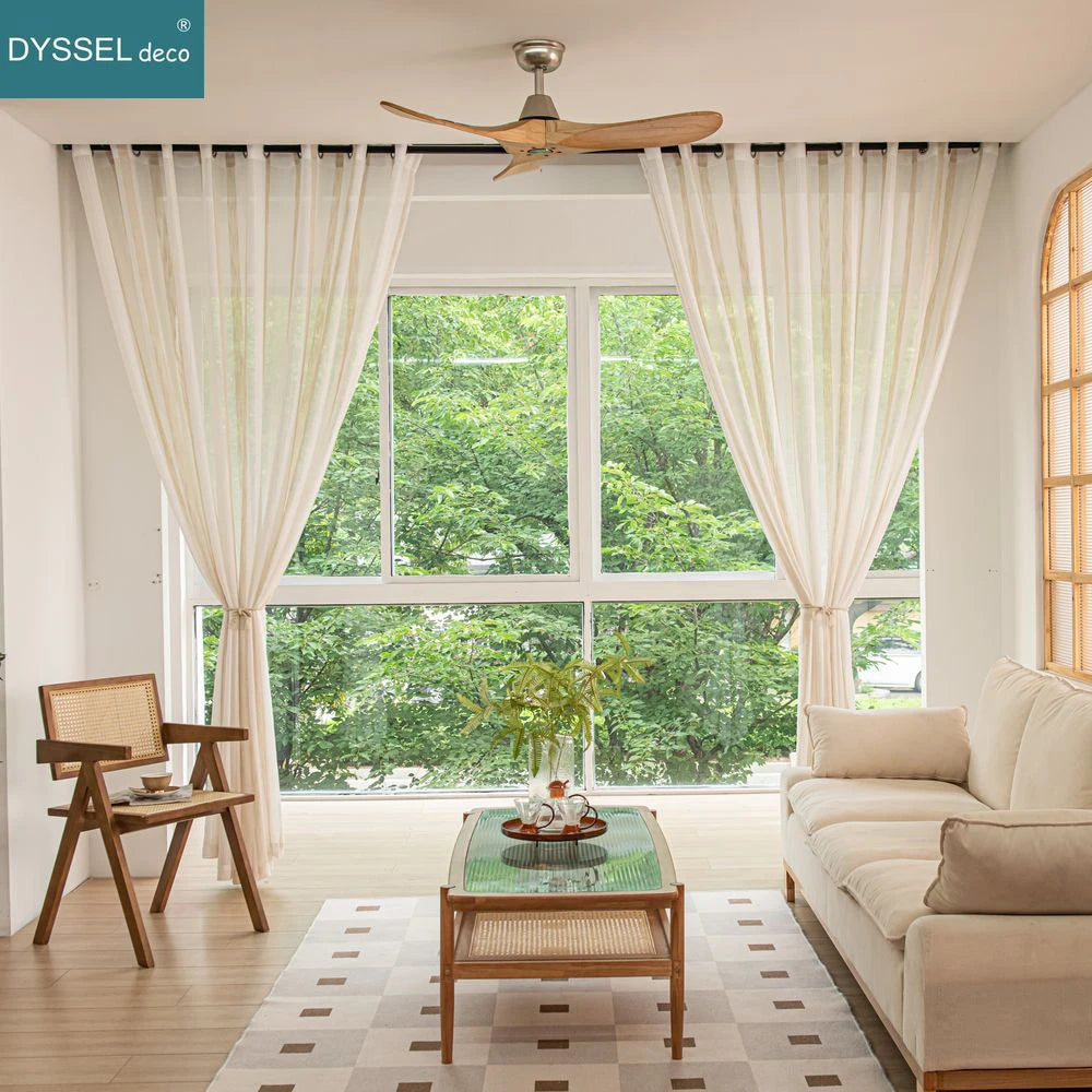 Voilage rideau rayé style moderne pour salon chambre