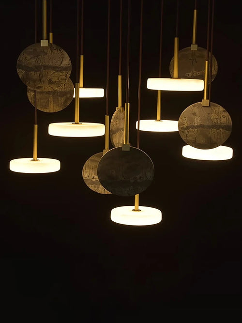suspension marbre bois tendance 2024 luminaire moderne design