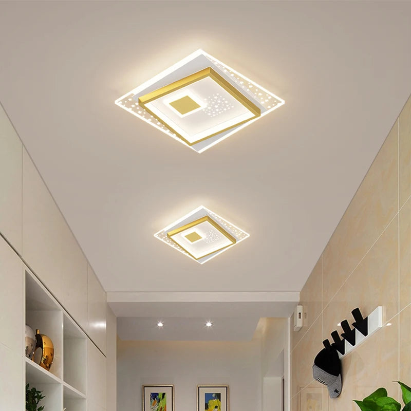 plafonniers simples modernes en fer forgé luminaires géométriques - vue 7 sur 12