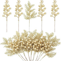 lot de 5 décorations de noël paillettes fleurs artificielles pour nouvel an 2025