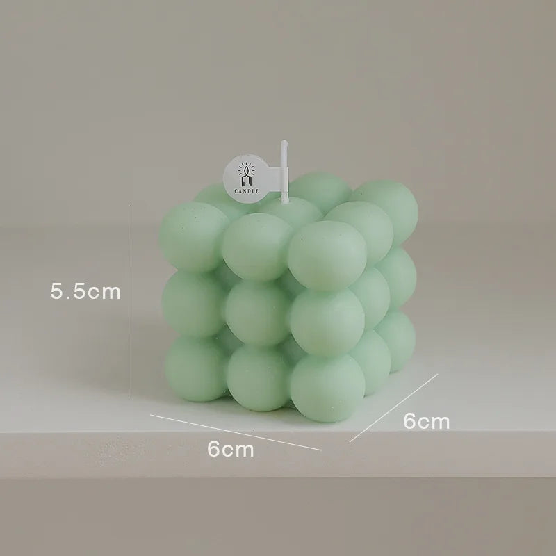 bougie cube parfumée à bulles en cire de soja artisanale - vue 10 sur 14