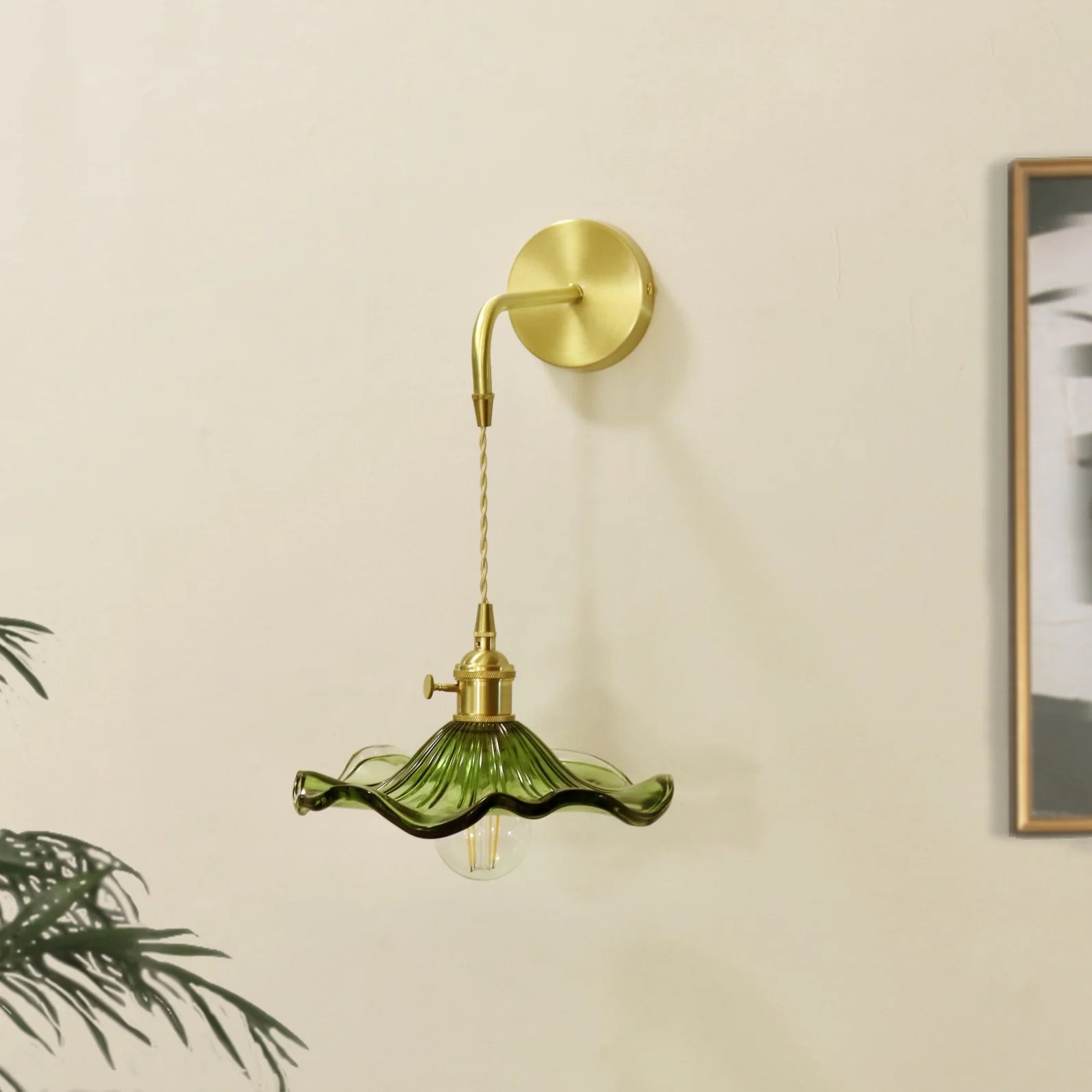American Vintage Glass Wall Sconce Light Fixtures with E27 Led Lamp - vue 4 sur 7