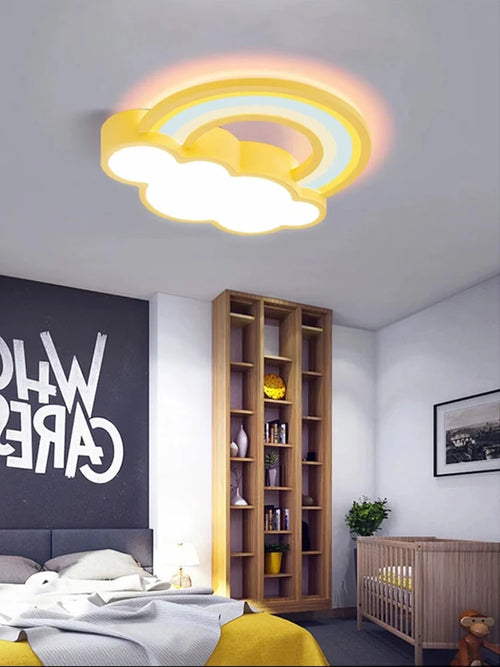 plafonnier dessin animé nuages arc-en-ciel pour enfants garçon fille