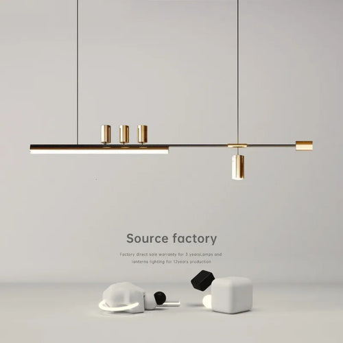suspension led style nordique longue pour table cuisine bar
