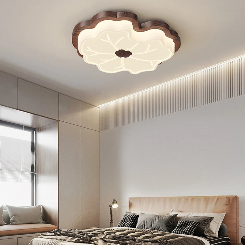 lustre moderne en imitation bois design créatif éclairage intérieur - vue 3 sur 14