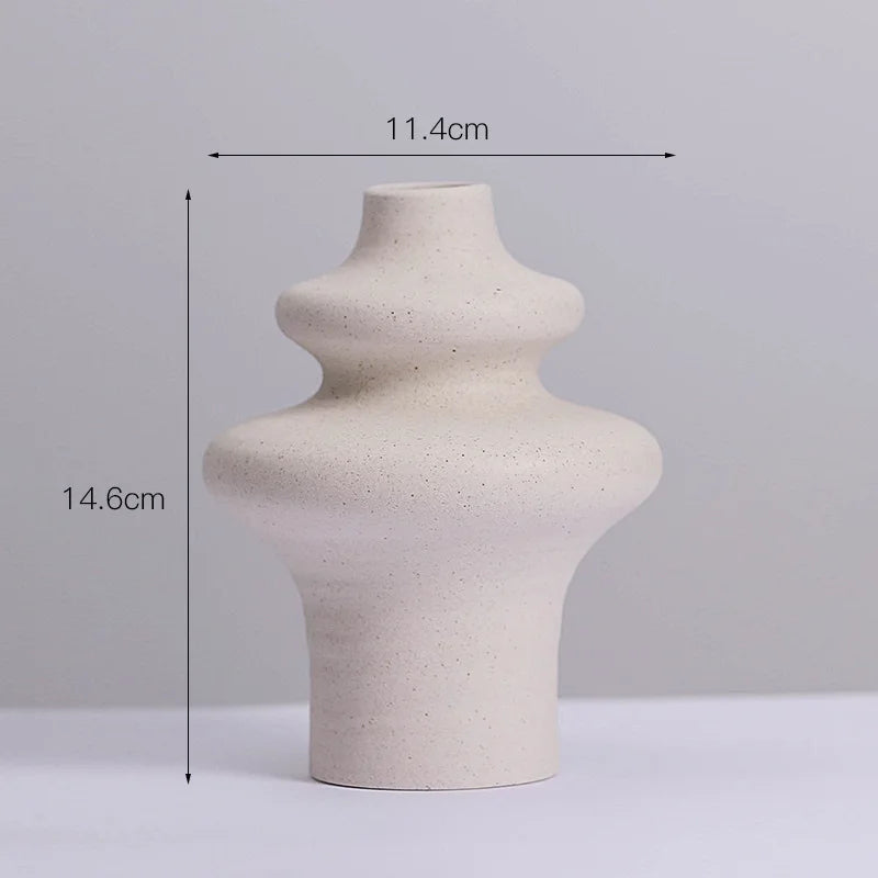 vase en céramique moderne décoration spirale pot à fleurs - vue 5 sur 6