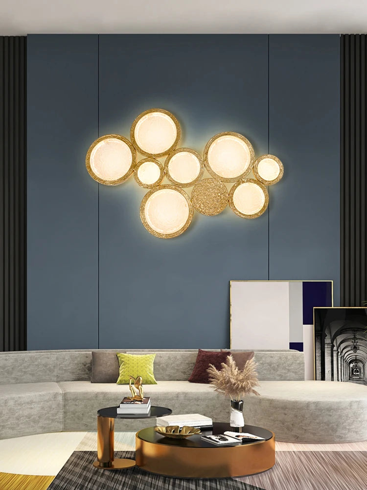 applique murale led en cuivre avec miroir magique décoratif