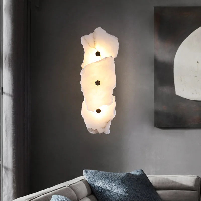 applique murale moderne en laiton et marbre naturel design luxe