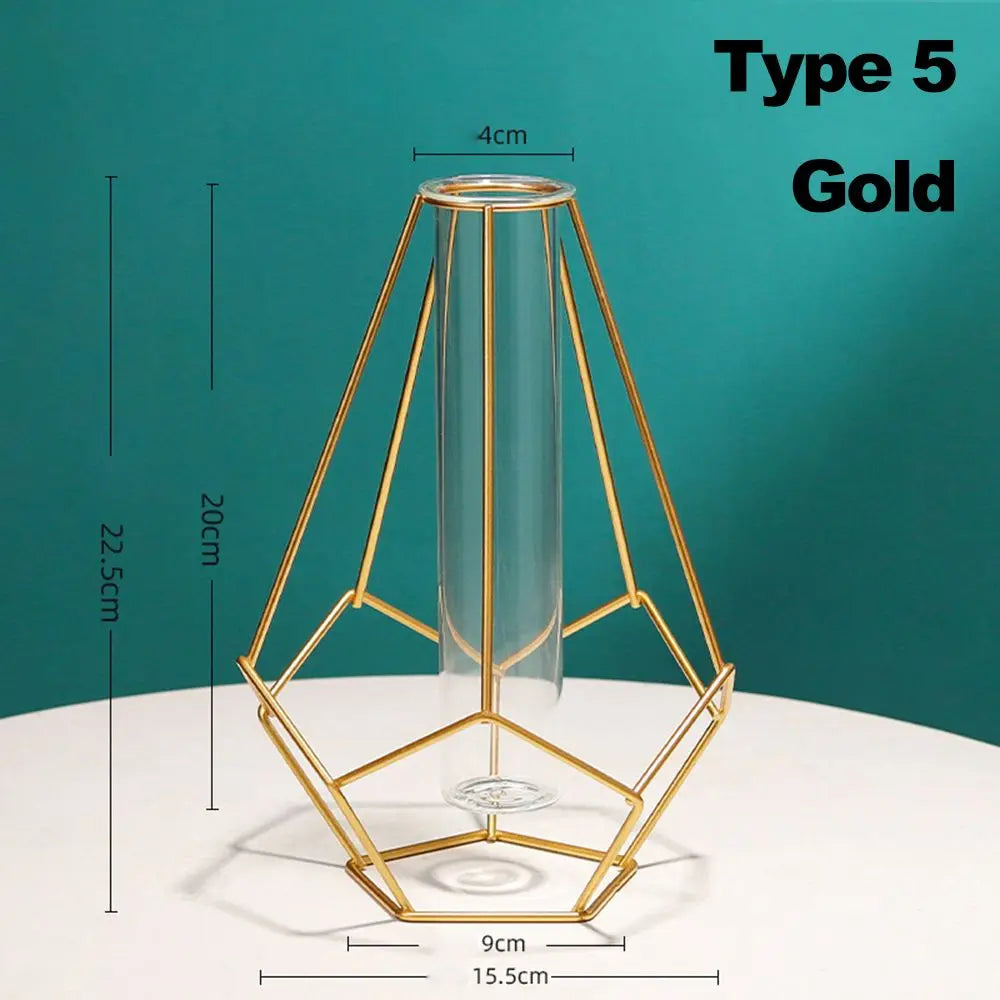 vase en fer rétro avec verre décoration nordique moderne - vue 13 sur 16