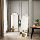 miroir de sol plein long design semi-circulaire pour intérieur