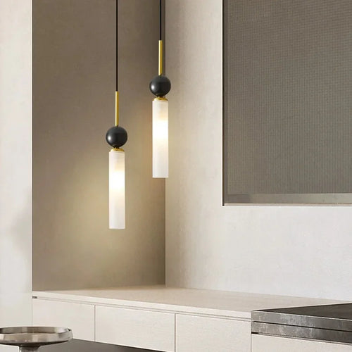 suspension en marbre et cuivre pour éclairage intérieur moderne