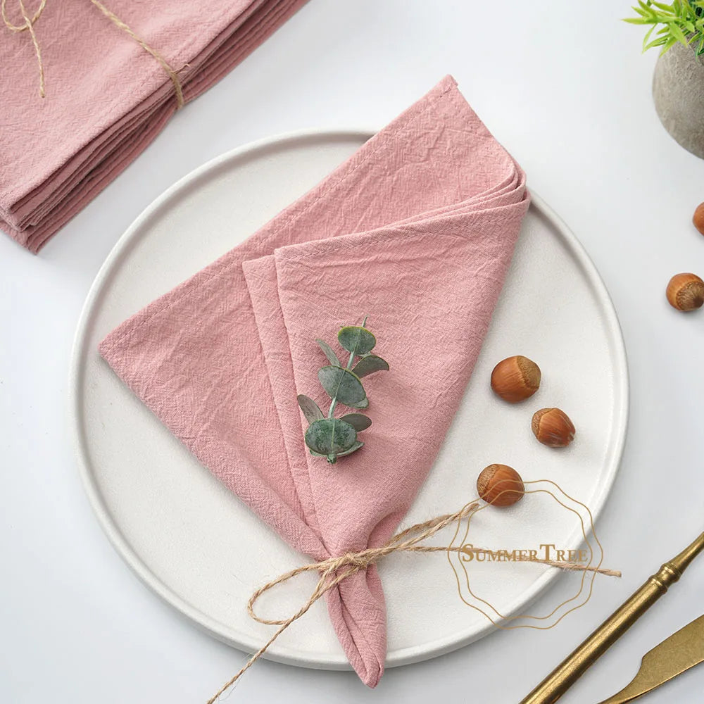 Serviette de table coton lavé style vintage pastoral - vue 6 sur 7