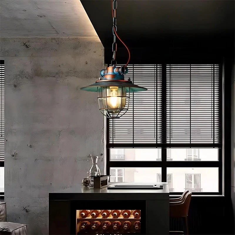 lustre rétro industriel créatif pour restaurant bar café - vue 5 sur 10