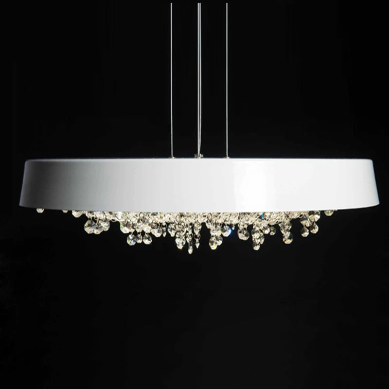 lustre en cristal moderne noir et blanc pour décoration intérieure - vue 7 sur 12