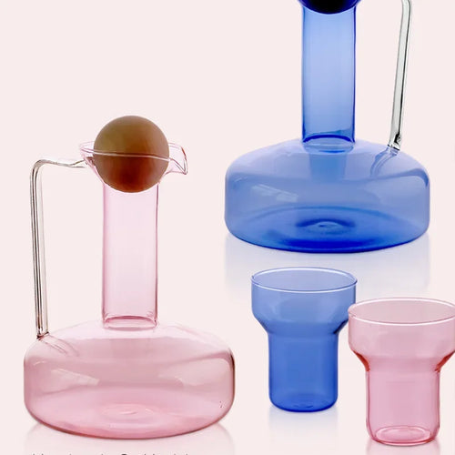 Bouilloire verre nordique 1500ml avec tasses assorties